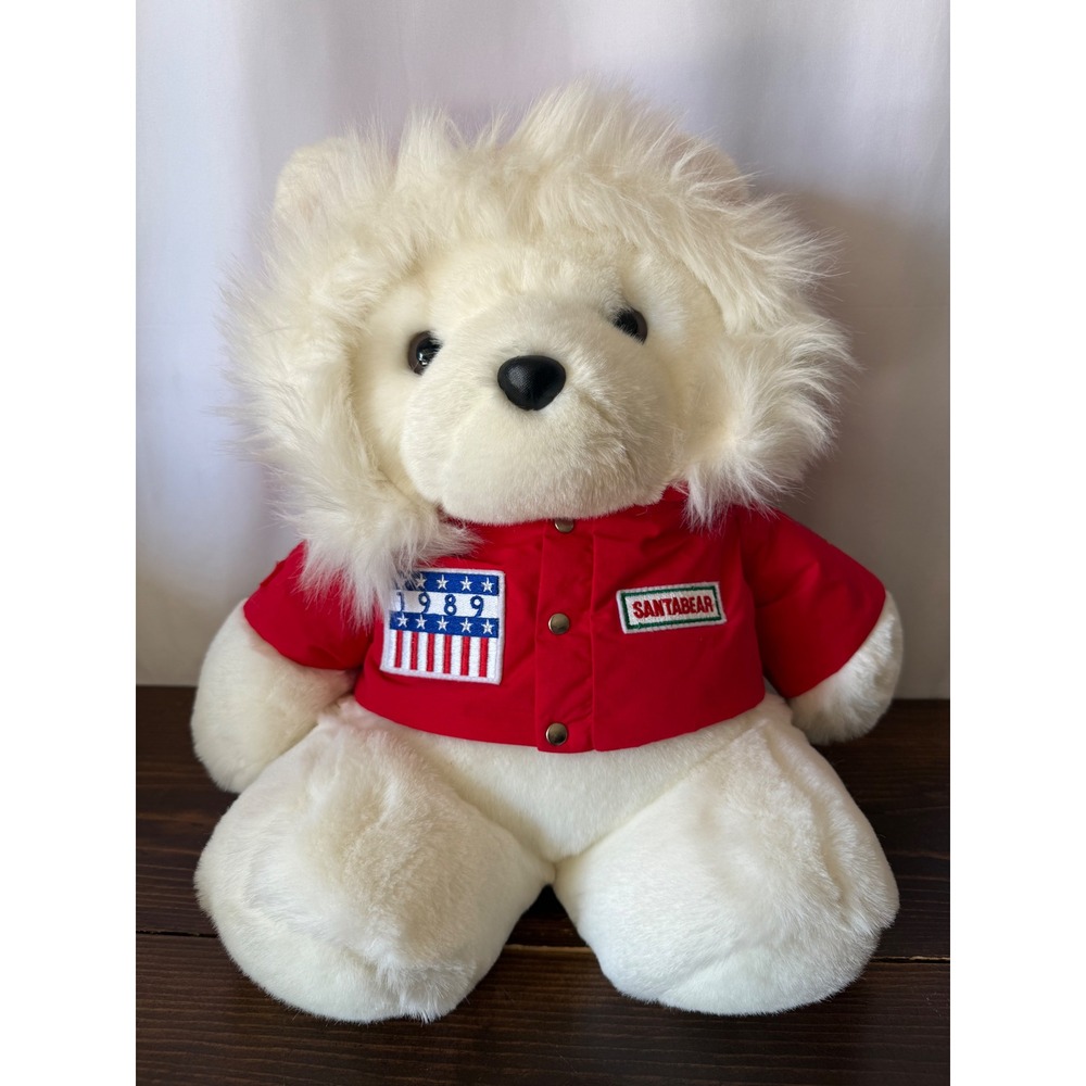 VTG 1989 Santabear Dayton Hudson Trans-Antarctica Expedition Plush Red Jacket